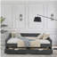 Full Size Daybed with Drawers Upholstered Tufted Sofa Bed, with Button on Back and Copper Nail on Waved Shape Arms, Grey (80.5''x55.5''x27.5'')-1179678428