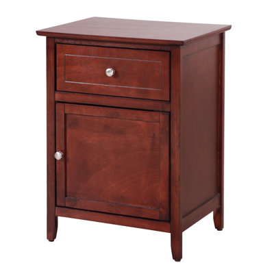 Modern Nightstand, Nightstand with 1 Drawer 1 Door