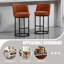 Ensemble de 2 tabourets de bar à hauteur de comptoir, style baril moderne, revêtu de tissu de lin avec dossier pour îlot de cuisine | Idée de cadeau-2027801808-2027801810