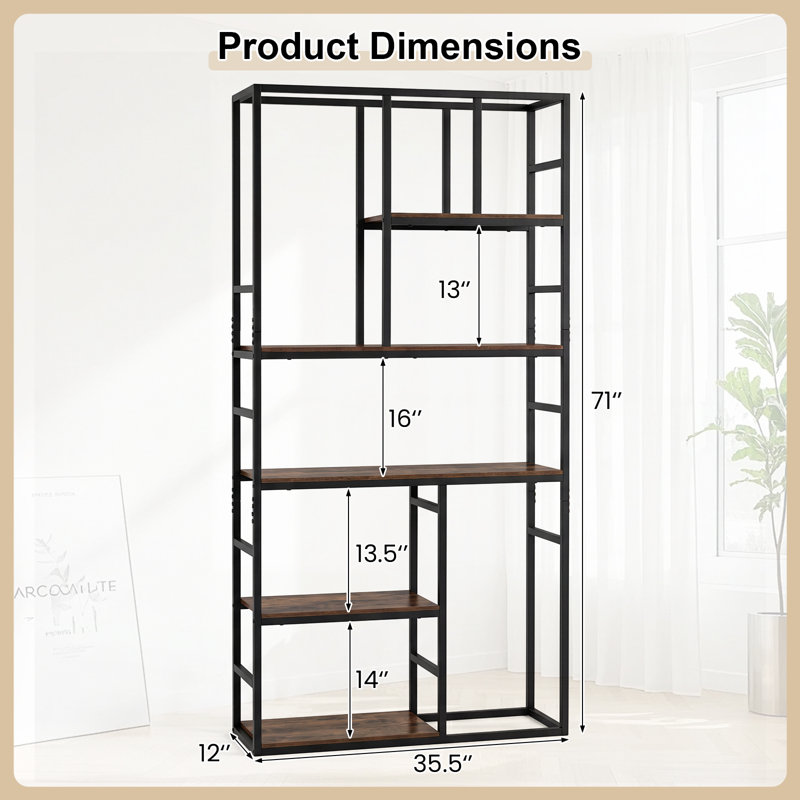 180cm H x 90cm W Metal Etagere Bookcase