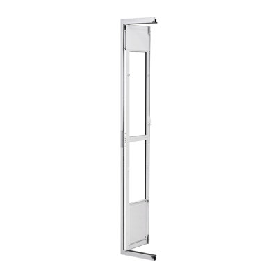 Dog Door for Sliding Glass Door, 75 7/8" to 80 11/16" Adjustable Height, Aluminum Alloy Frame with Flap, Lock Design, for Medium-Sized Dogs, 180° Swing-Open Sliding Glass Pet Doors