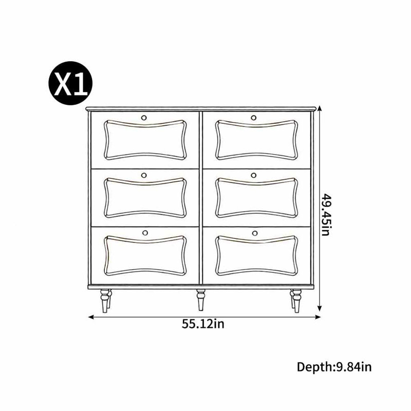 American-style thin and light luxury shoe cabinet, 49.45" H x 55.12" W x 9.84" D