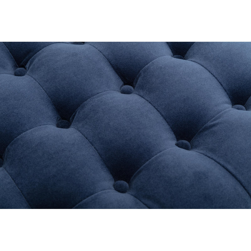 Repose-pieds 24 po, Velours bleu marine