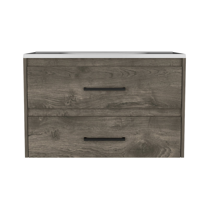 Lavabo de meuble-lavabo avec 2 dans brun foncé / blanc - Modern Bathroom Essential 2 brun / blanc, option