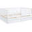 Daybed With Fence Guardrails, 2 Drawers, White Full Size, Splits Into Size Easily Two Beds-1272934876-1272934877