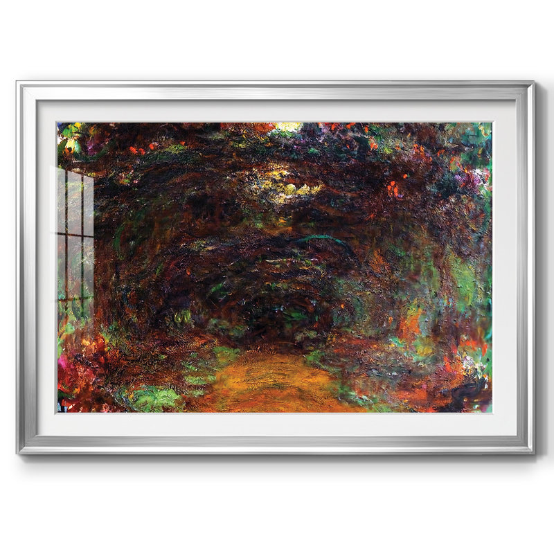 «Path Under The Rose Trellises», Giverny, 1920, reproduction encadrée sur papier, Argent, H 15 po x l 21 po x P 1,5 po
