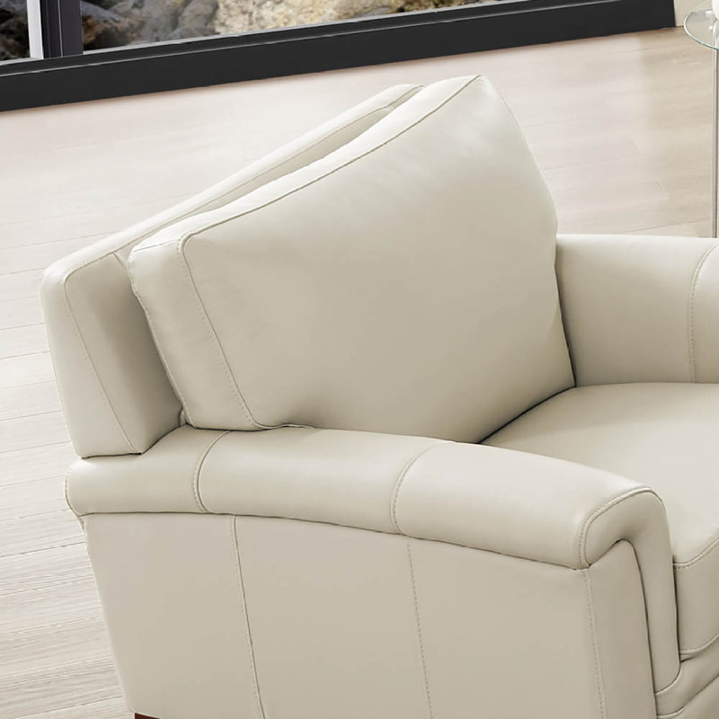 Chaise en cuir Westcott, Cuir véritable beige