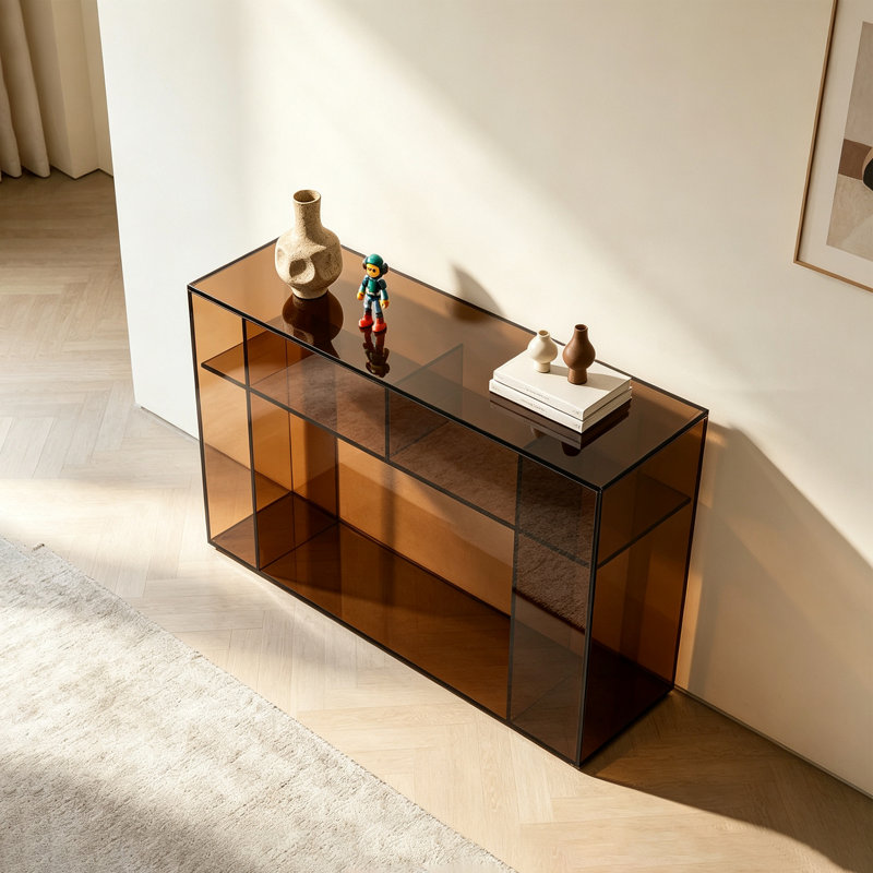 Sleek Acrylic Modern Console Table, 27.56" H x 31.5" W x 11.81" D