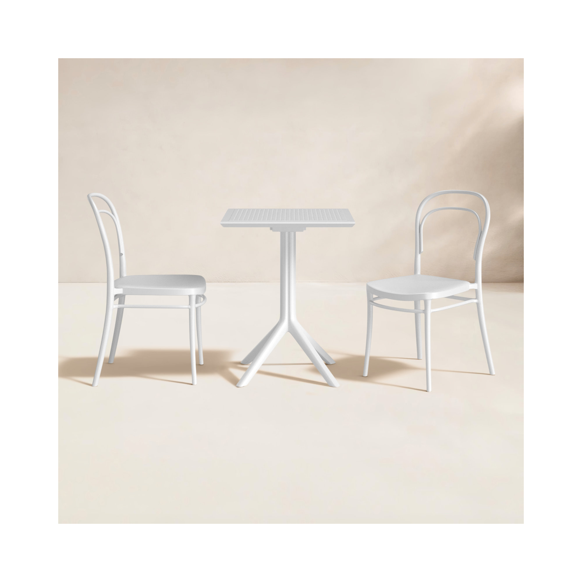 Farrah Square 3 - Person 23.6" Long Bistro Set, White
