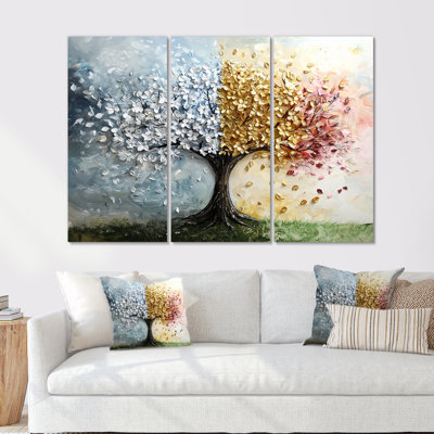 Four Season Tree Of Life II - Tree Of Life Wall Art Living Room Set