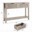 Console étroite 43,3 pouces avec 2 tiroirs et tablette ouverte, table d'entrée mince pour le salon ou le couloir