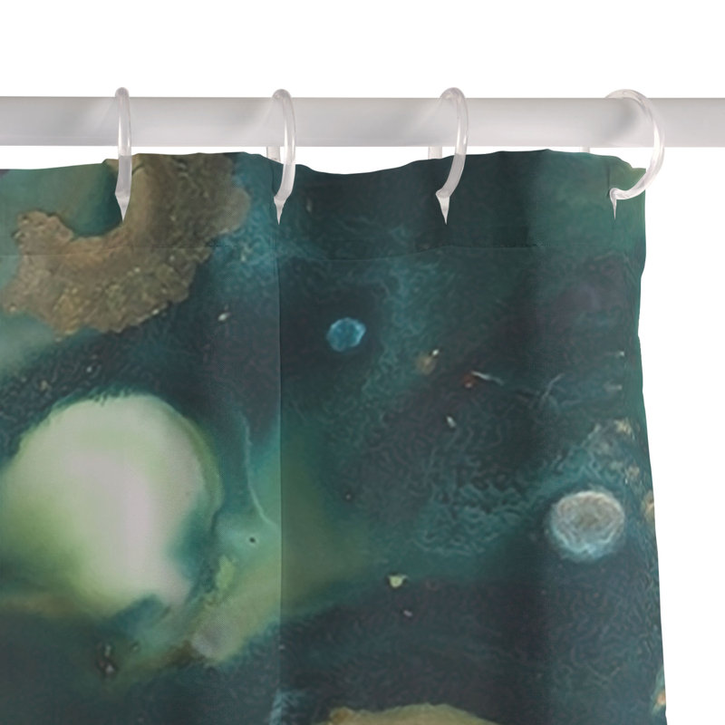 Rideau de douche Crystal Schrader Botanical Jewels, Vert abstrait