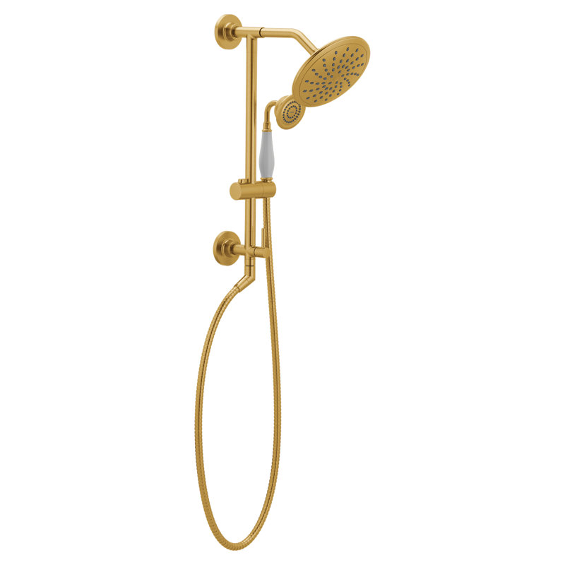 Annex Rail Slide Bar Shower Pipe, Brushed Gold