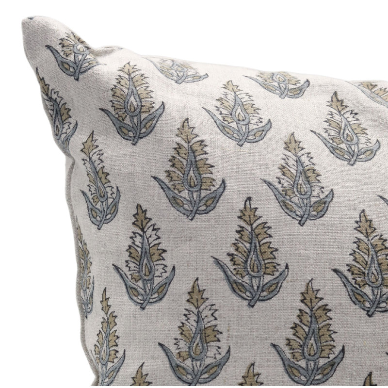 Housse de coussin d'intérieur / extérieur Floral Linen, H 18 po x l 18 po, Kanak Buti Floral, Carré