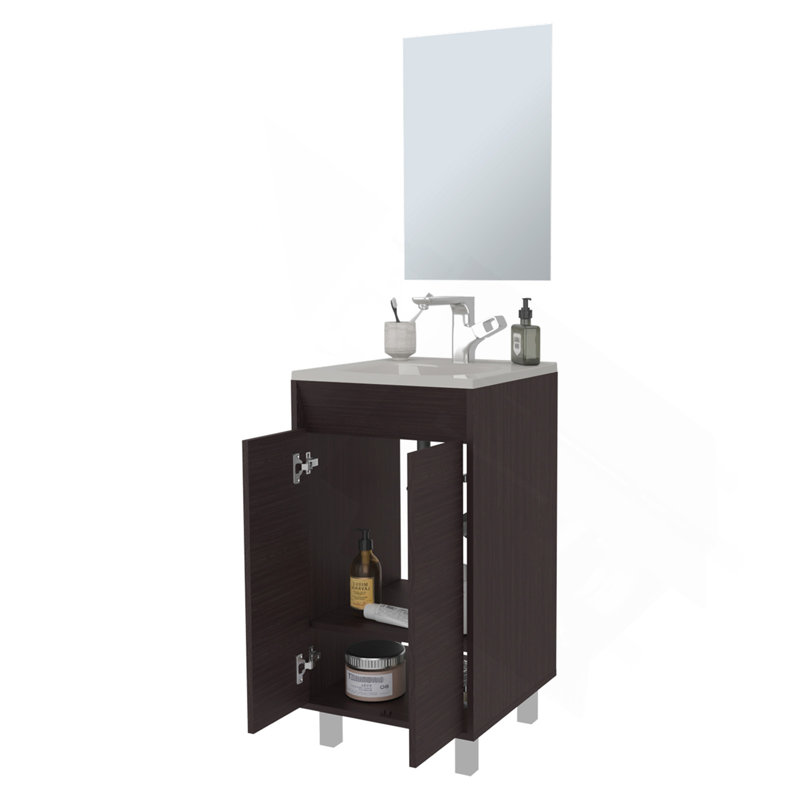 Saratoga Bathroom Cabinet With  2 Doors, White, Wenge
