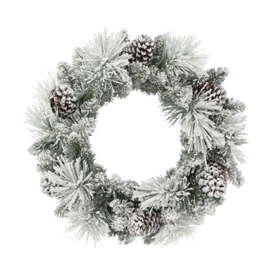 Faux Lighted Pine 24'' Wreath