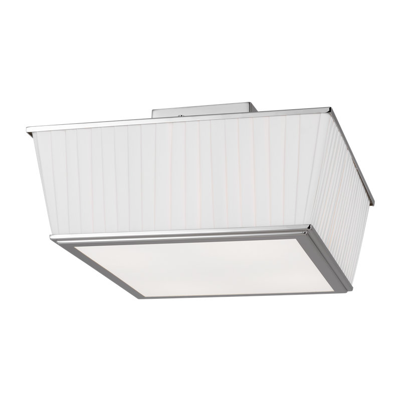 Esther Glass Flush Mount, Polished Nickel