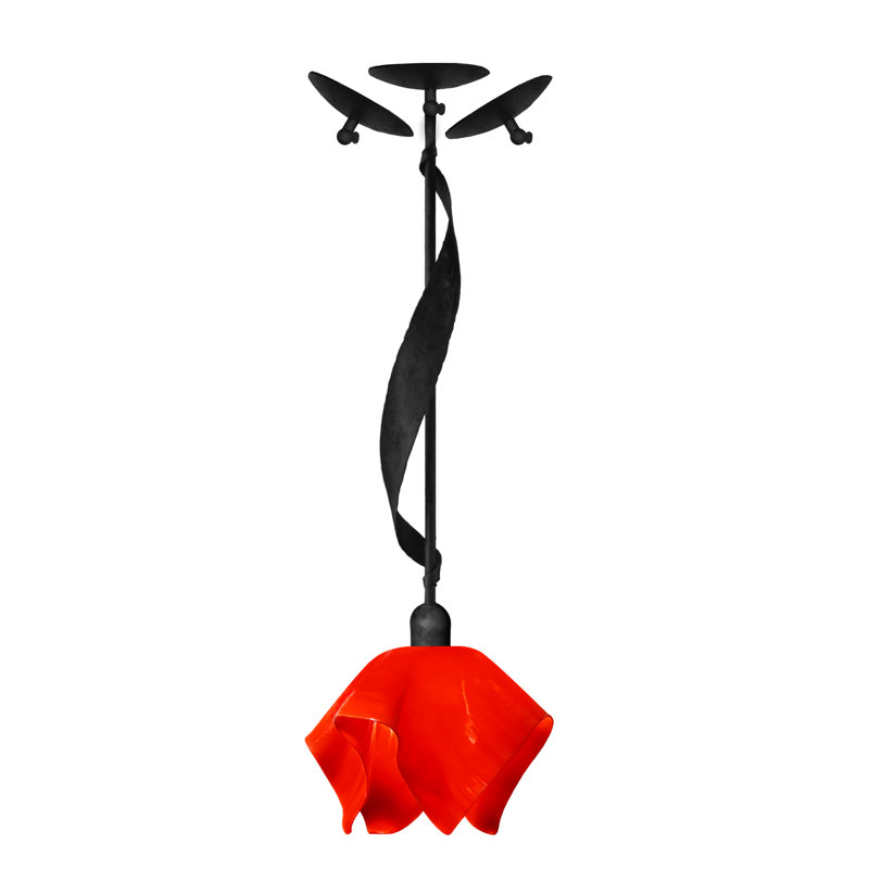 Luminaire suspendu Sapin, Noir, Rouge vif