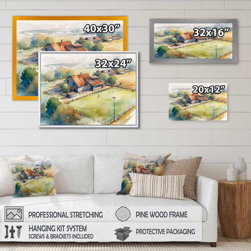 «Robinia Soccer Field Adventures III», reproduction sur toile, H 34 po x l 44 po x P 1,5 po, Cadre photo noir