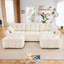 Canapé modulaire 3 places en U avec 2 repose-pieds et coussins-884683348