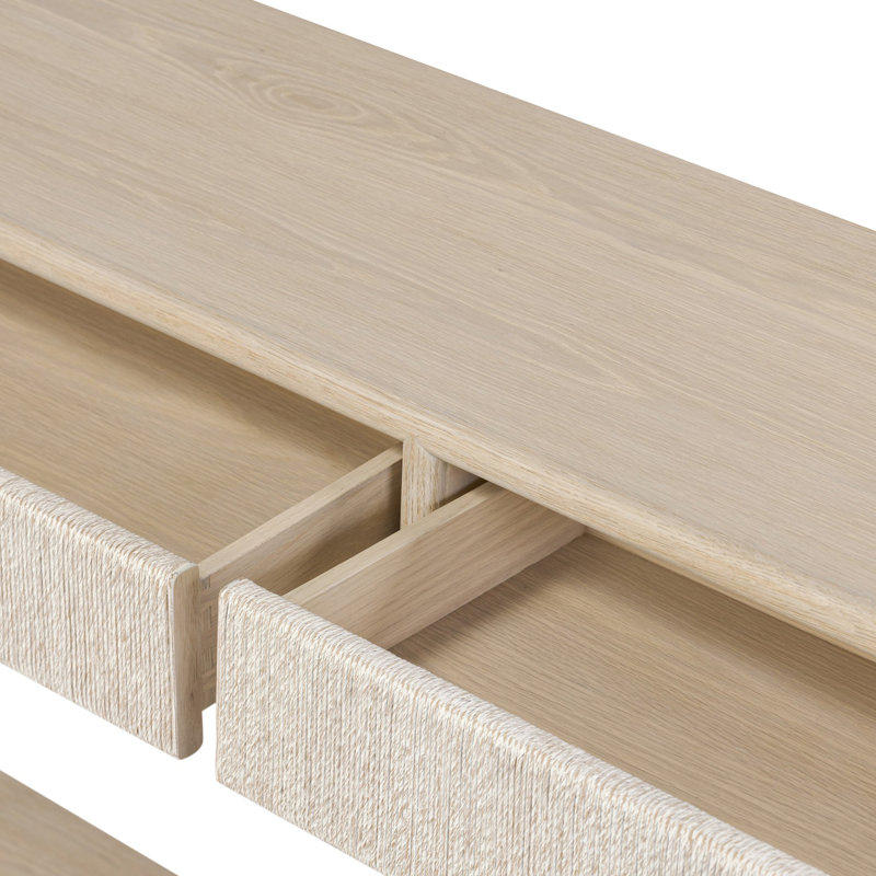 Rosenell Console Table-Natural Oak Veneer, Natural Oak Veneer