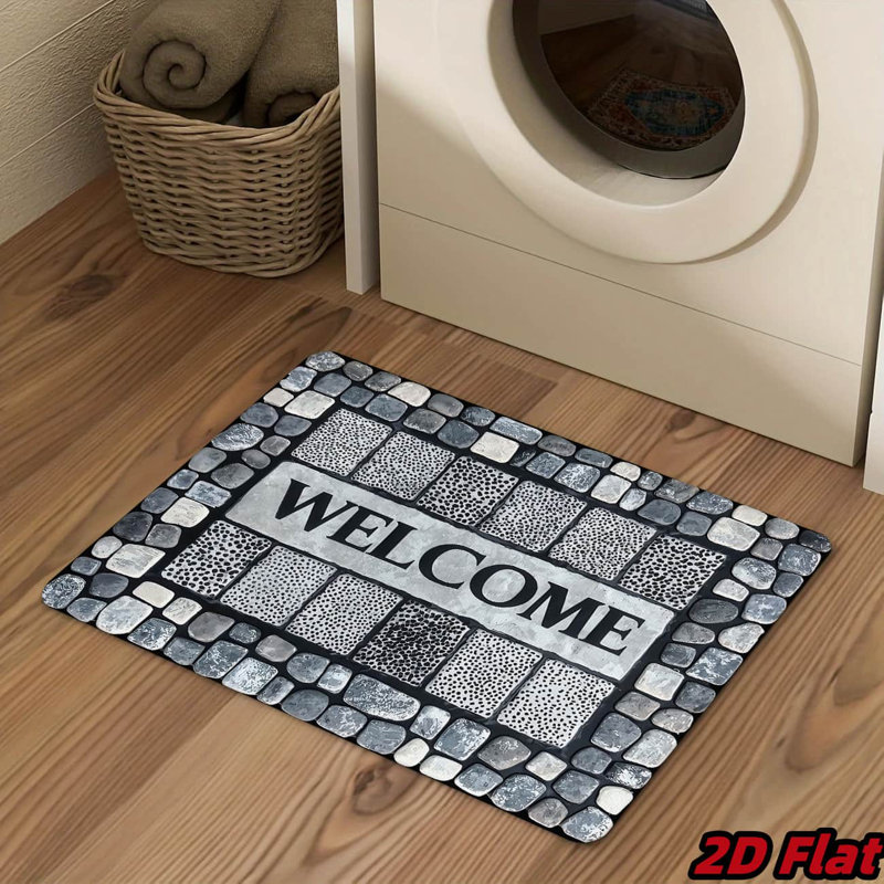 Tapis d'entrée antidérapant en caoutchouc 1Pc