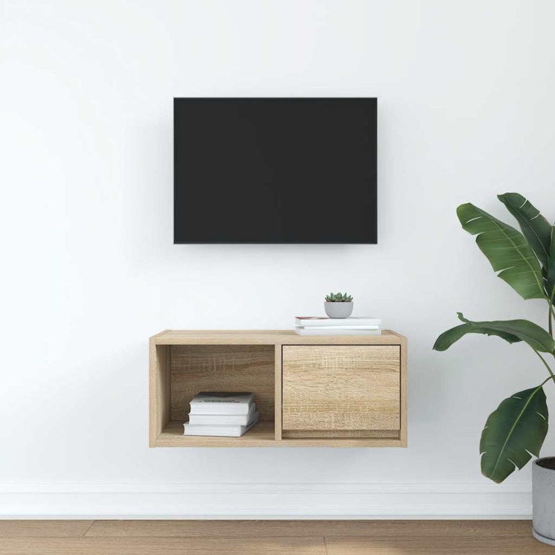 TV Cabinet 80X31x25.5 Cm Engineered Wood, Sonoma Oak, 60 cm
