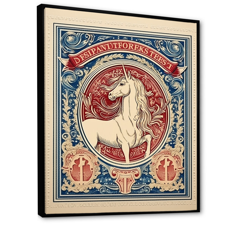 Timbre rétro, portrait de cheval I, Cadre flottant noir, H 44 po x l 34 po x P 1,5 po