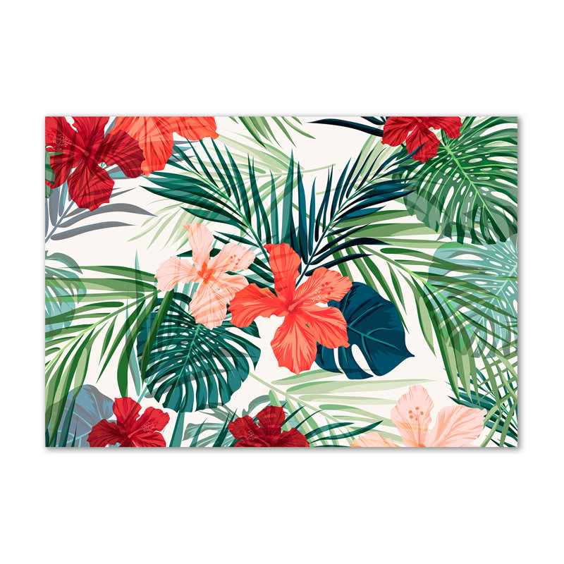 Tropical Flowers - Wrapped Canvas Print