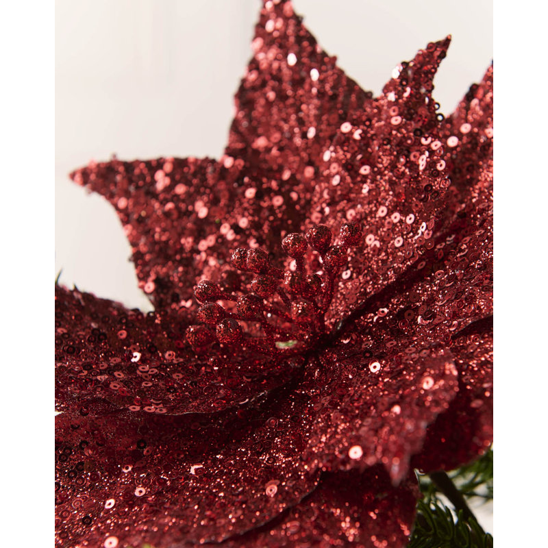 20cm Polystyrene Poinsettia Flower, Black