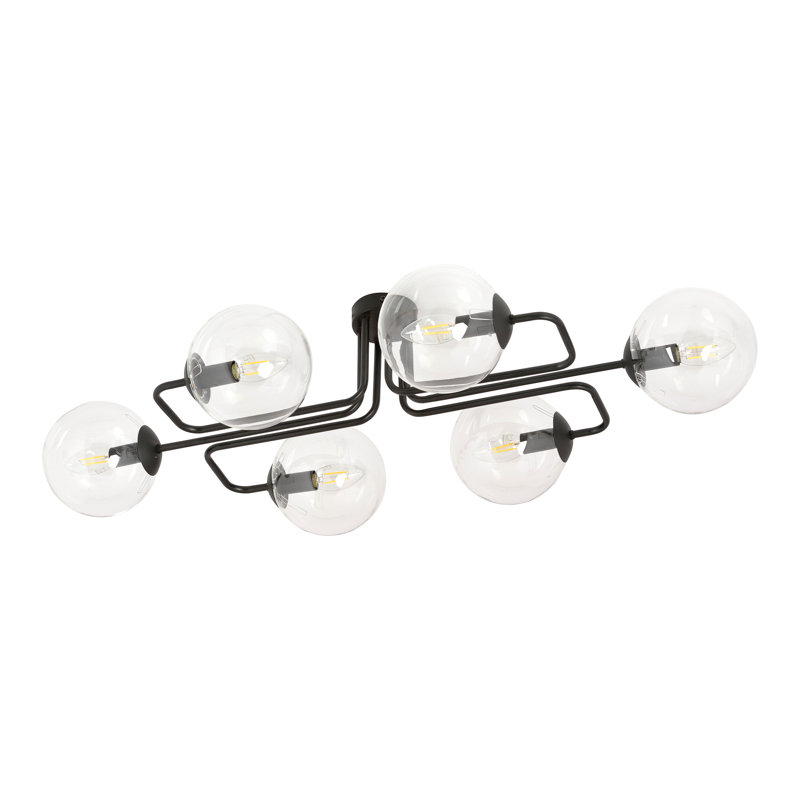 Cadesia Glass Semi Flush Mount, Transparent