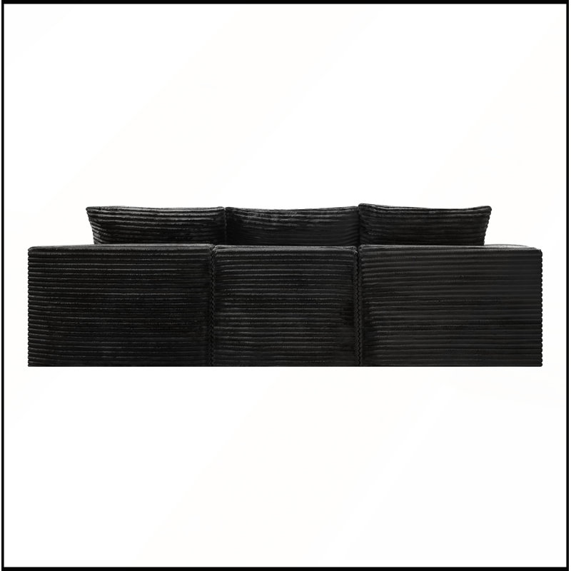 Canapé d'angle modulaire Cloud de 264 cm (103,9 po) avec méridienne en L et assise profonde. Aucun assemblage requis pour le salon.