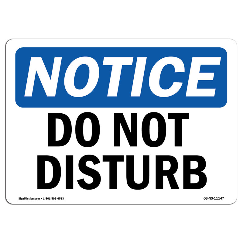 Do Not Disturb Decal 7" X 5"