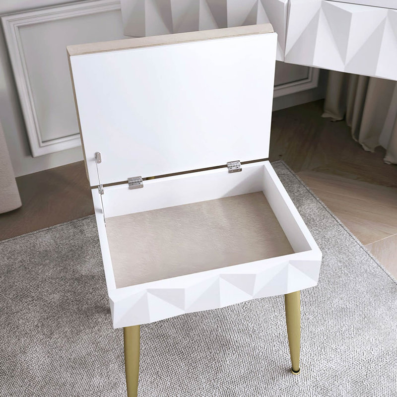 Manufactured Wood Accent Stool, Gold