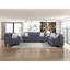 Canapé en chenille durable avec coussins décoratifs et meubles de salon contemporains bleus 1 pièce