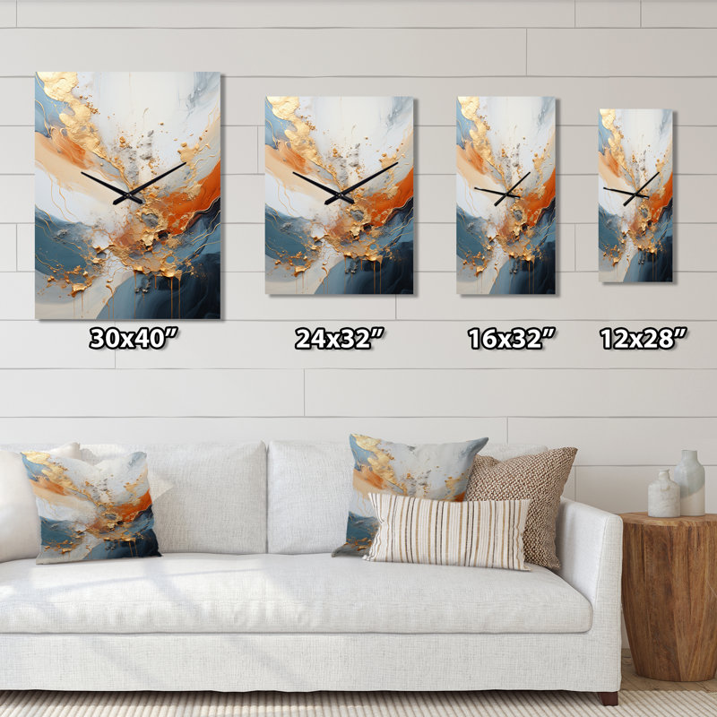 Brookside - Horloge murale peinture abstraite, Grand