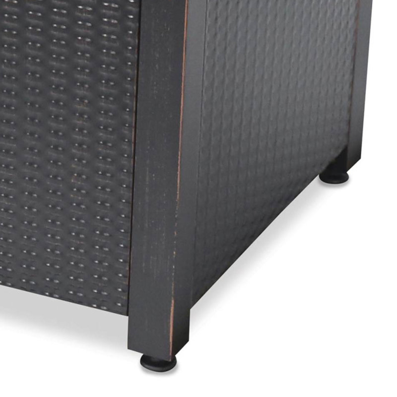 Black and Brown Steel Outdoor Gas Fire Pit Table