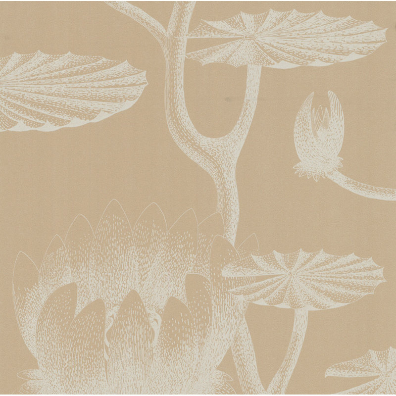 Lily Floral Wallpaper Roll, Ivory/Sand