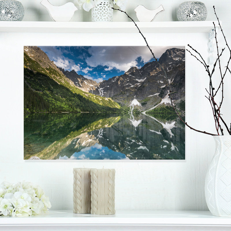 Mountain Peaks Reflection Landscape Canvas Print, 60" Wide