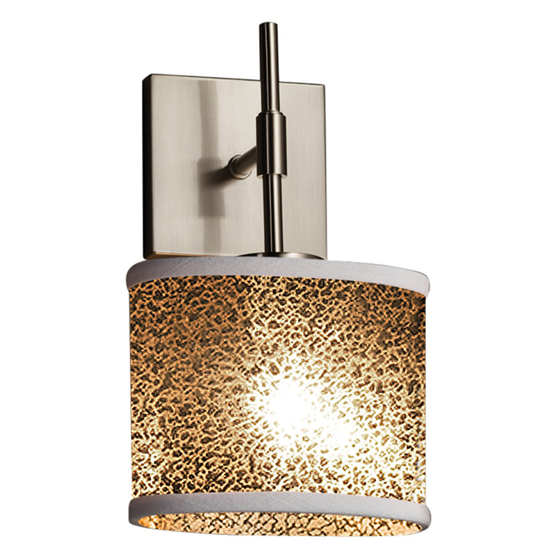 Appliquee à bras 1 lumières Casson, Nickel brossé, Opale
