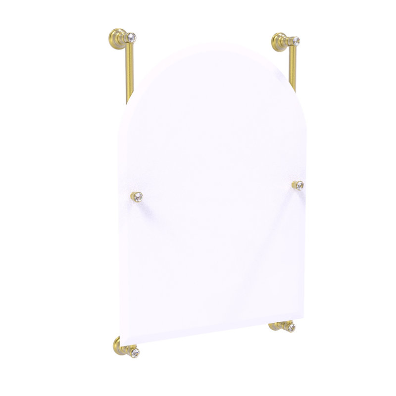 Miroir de meuble-lavabo biseauté sans cadre Gavin, Laiton satiné, 27,7 po x 21 po