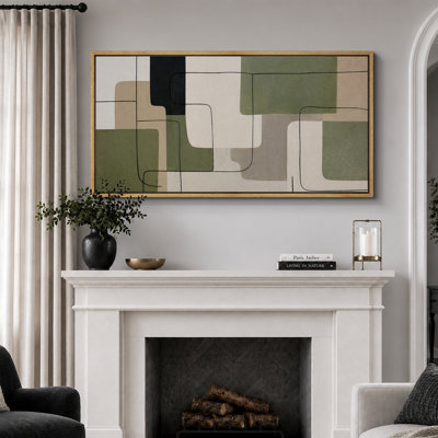 «Sage Green», art géométrique moderne, images de bureau, impression sur toile encadrée, 3 pièces