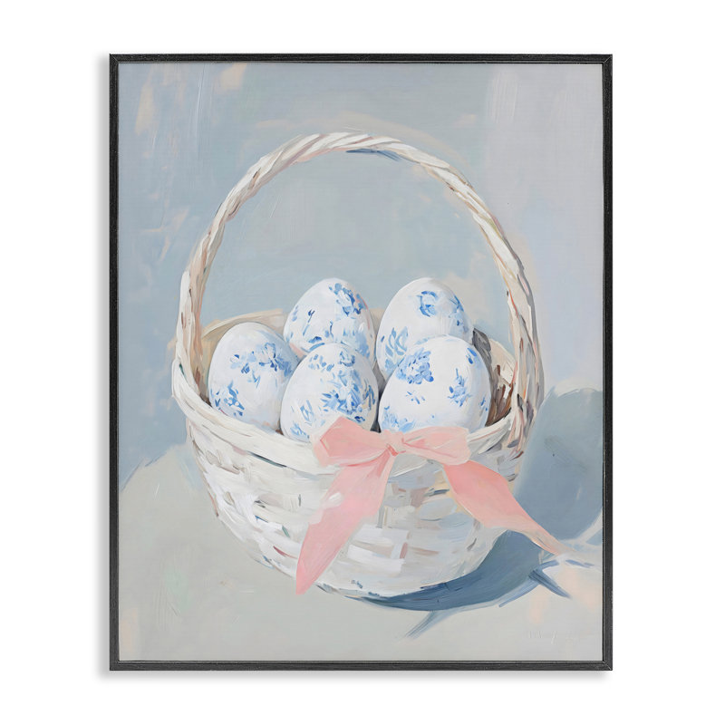 Giclée bleue encadrée par œuf, design par Arlington Prints, Giclée encadrée noir minuit, H 30 po x l 24 po