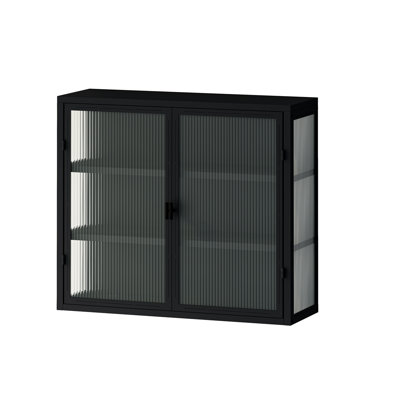 Ebern Designs Desideria Accent Cabinet With Glass Doors, Wall Mounted ...