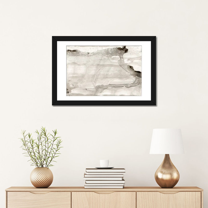 « arroyo », impression sur toile, H 16 po x l 24 po x P 1 po, Papier d'art encadré noir, Blanc