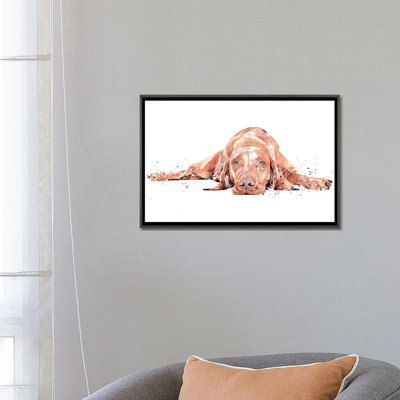 Vizsla Flat Out par EdsWatercolours - Imprimé