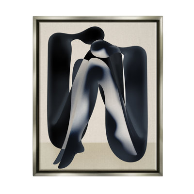 Modern Figures Sitting Framed Floater Canvas Wall Art by Lil' Rue