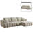 Classic Boneless L-shaped Chenille Fabric Upholstered 3-Seater Sectional Sofa with Two Pillows-735273543-735273539