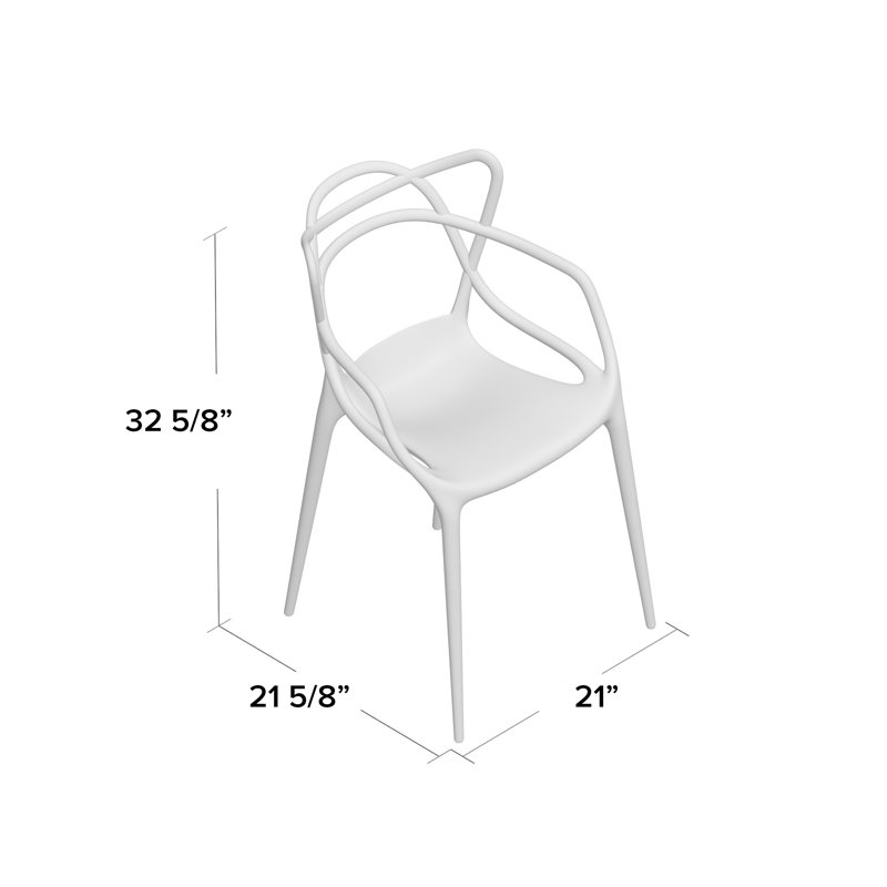 Masters 18.11'' H Metal Stacking Armchair, Gold