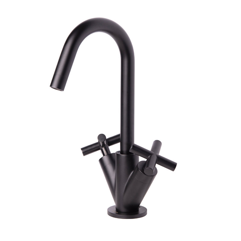 Cigno Single Hole Bathroom Faucet with Drain Assembly, Matte Black